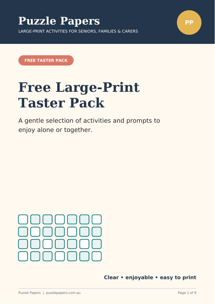 Cover of the Puzzle Papers Free Large-Print Taster Pack